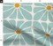 Geometric Floral Flowers Blue Yellow Square Bold Daisy Boho Mustard 70S 1970S Custom Printed Fabric by Spoonflower Various Fabrics by the Yard or Fat Quarter